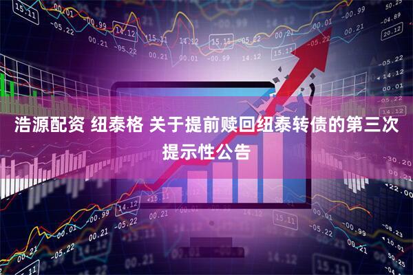 浩源配资 纽泰格 关于提前赎回纽泰转债的第三次提示性公告
