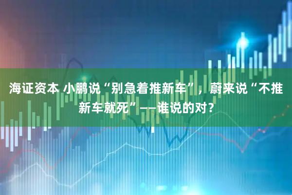 海证资本 小鹏说“别急着推新车”，蔚来说“不推新车就死”——谁说的对？