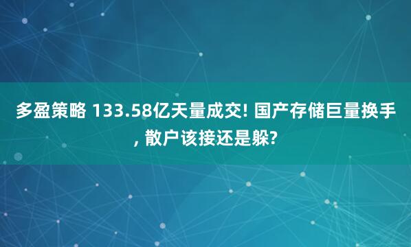 多盈策略 133.58亿天量成交! 国产存储巨量换手, 散户该接还是躲?